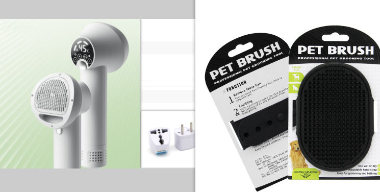 Smart pet hair dryer and grooming comb for dogs and cats