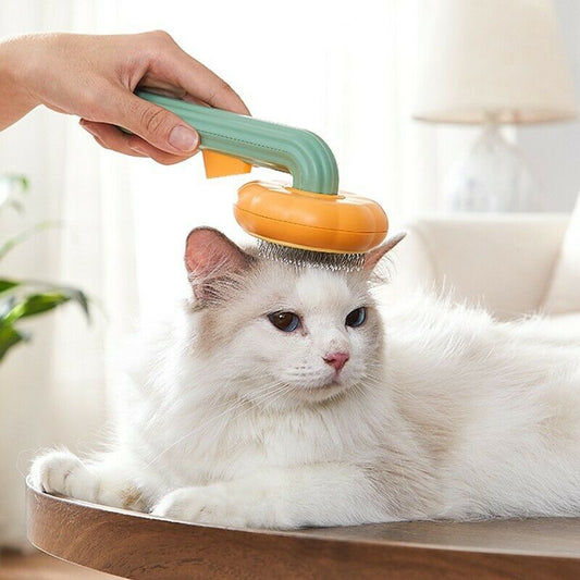 Self-Cleaning Pet Grooming Slicker Brush - Easy Hair Removal