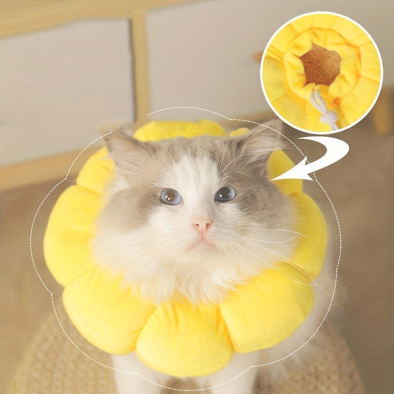 Sunflower Recovery Collar for Cats - Small, Comfortable, and Promotes Wound Healing