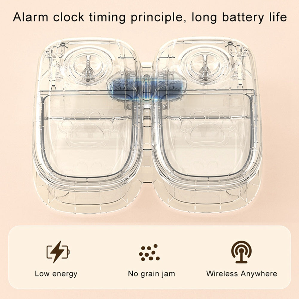 Pet using an automatic feeder with a smart food timer for regular meals